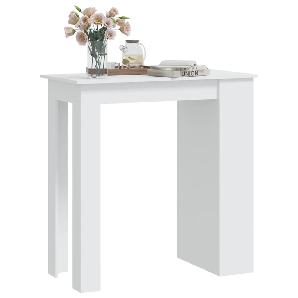 Tavolino da Bar con Mensole Bianco 102x50x103,5 cm Truciolato - homemem39