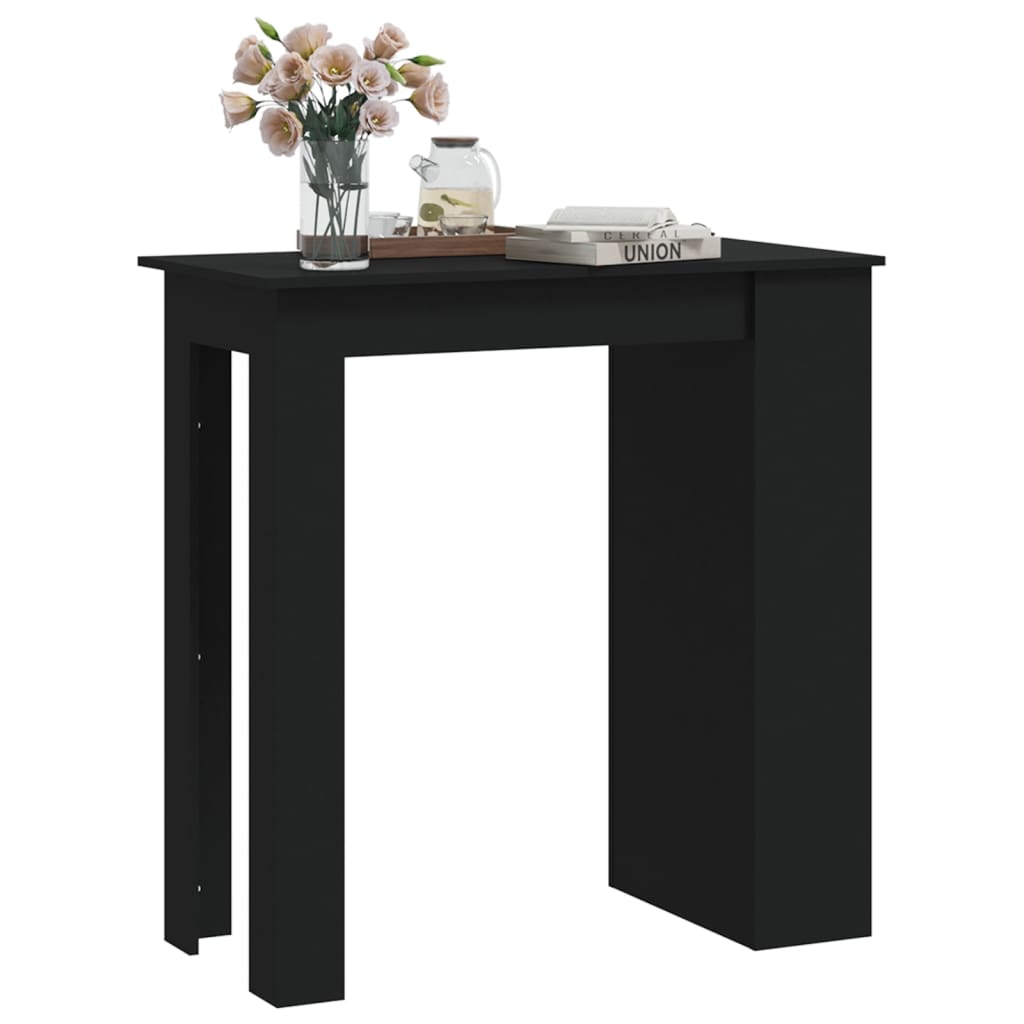 Tavolino da Bar con Ripiani Nero 102x50x103,5 cm in Truciolato - homemem39