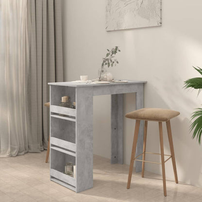 Tavolino da Bar con Mensole Grigio Cemento 102x50x103,5 cm - homemem39