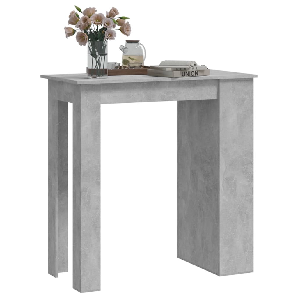 Tavolino da Bar con Mensole Grigio Cemento 102x50x103,5 cm - homemem39