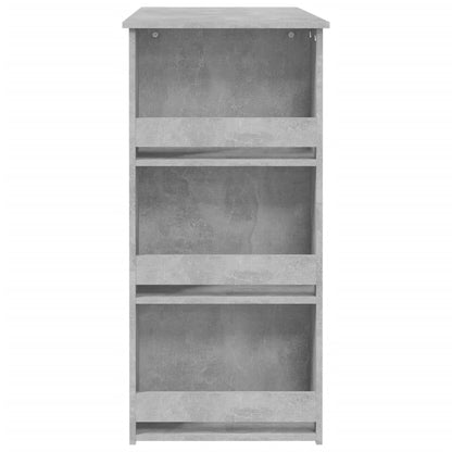 Tavolino da Bar con Mensole Grigio Cemento 102x50x103,5 cm - homemem39