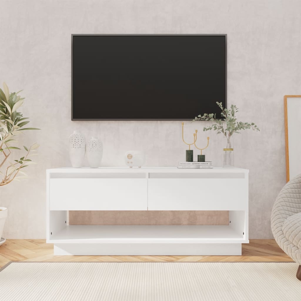 Mobile TV Bianco 102x41x44 cm in Legno Multistrato - homemem39