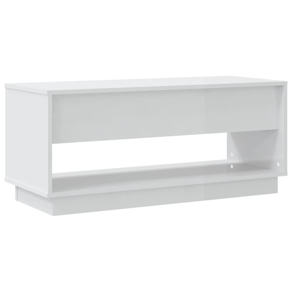 Mobile TV Bianco Lucido 102x41x44 cm in Truciolato - homemem39