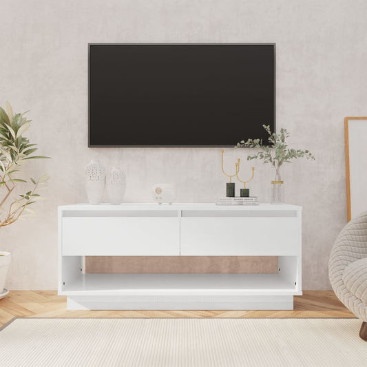 Mobile TV Bianco Lucido 102x41x44 cm in Truciolato - homemem39