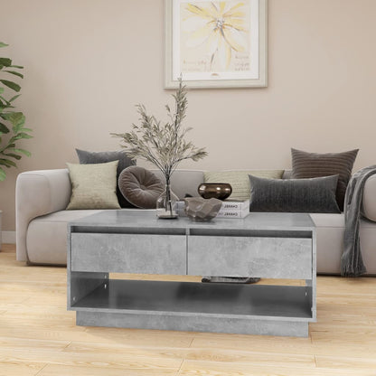 Tavolino da Salotto Grigio Cemento 102,5x55x44 cm in Truciolato - homemem39