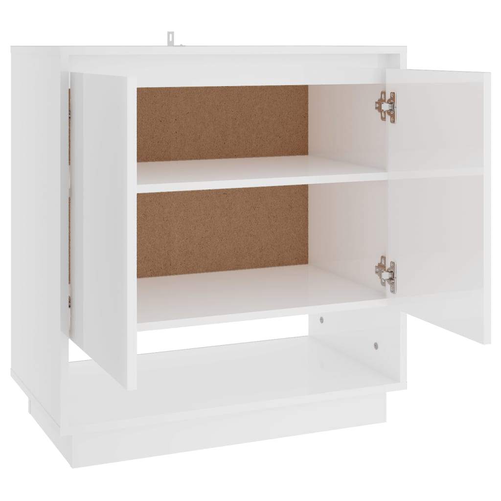 Credenza Bianco Lucido 70x41x75 cm in Truciolato - homemem39