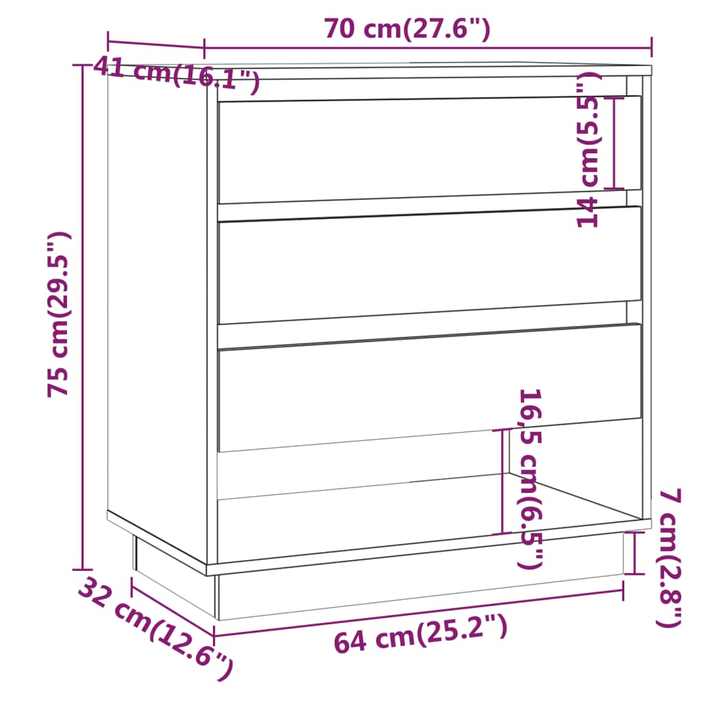 Credenza Rovere Sonoma 70x41x75 cm in Truciolato - homemem39