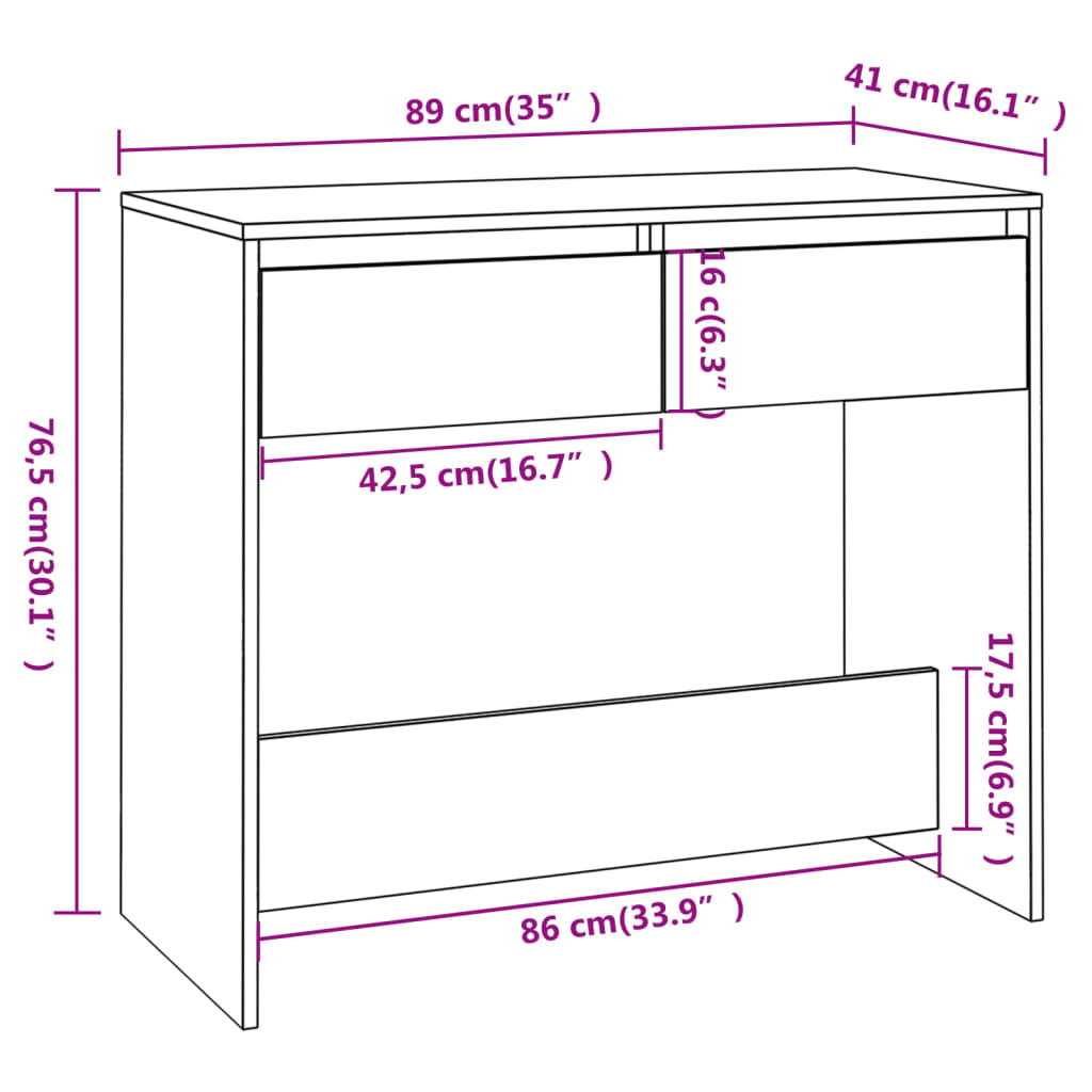 Tavolo Consolle Grigio Cemento 89x41x76,5 cm in Acciaio - homemem39