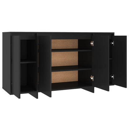 Credenza Nera 135x41x75 cm in Truciolato - homemem39