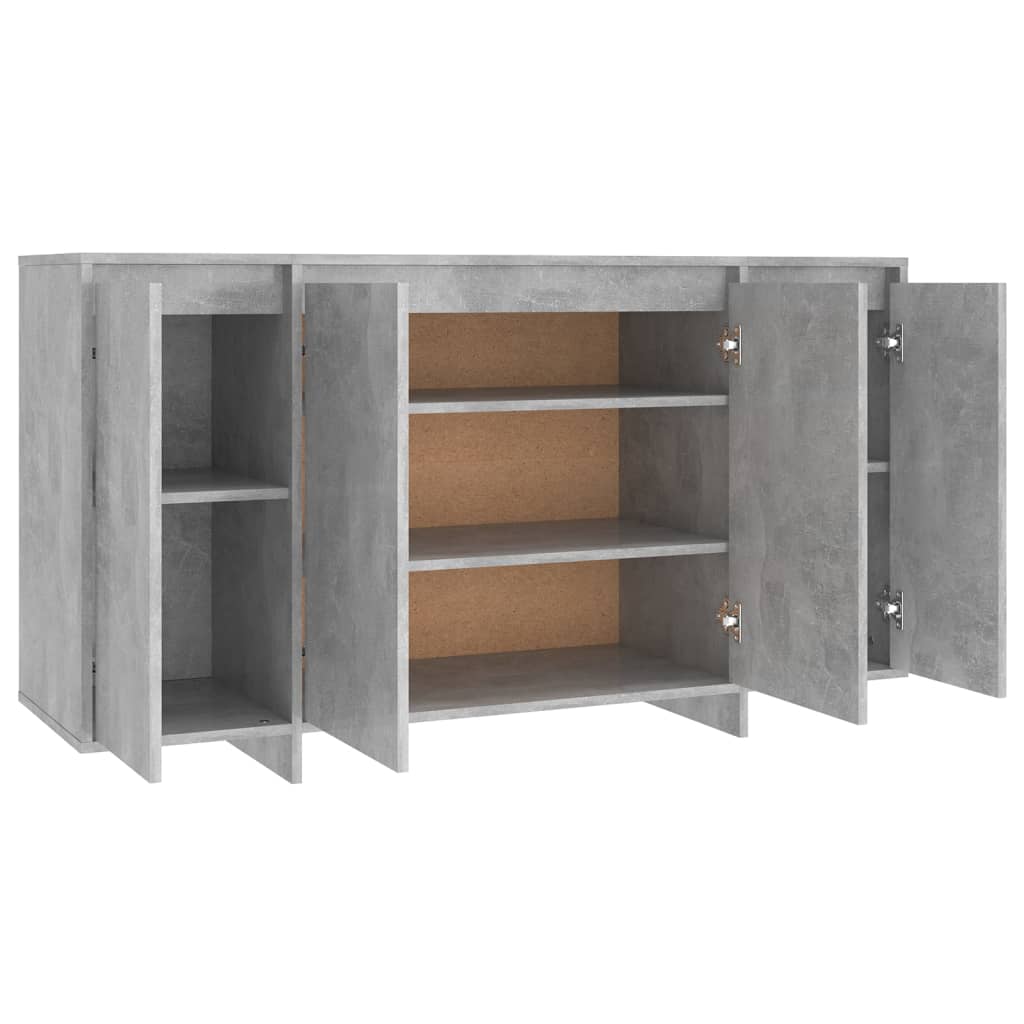 Credenza Grigio Cemento 135x41x75 cm in Truciolato - homemem39