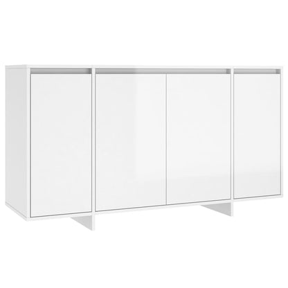 Credenza Bianco Lucido 135x41x75 cm in Truciolato - homemem39