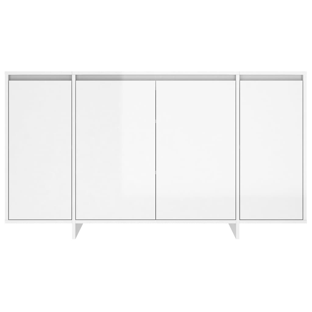 Credenza Bianco Lucido 135x41x75 cm in Truciolato - homemem39