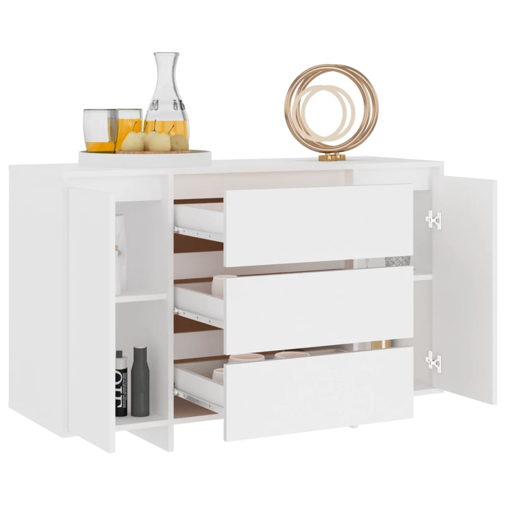 Credenza con 3 Cassetti Bianca 120x41x75 cm in Truciolato - homemem39