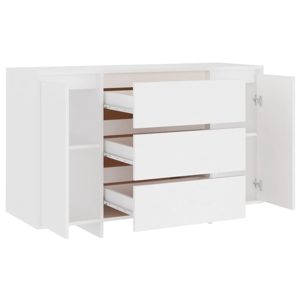 Credenza con 3 Cassetti Bianca 120x41x75 cm in Truciolato - homemem39