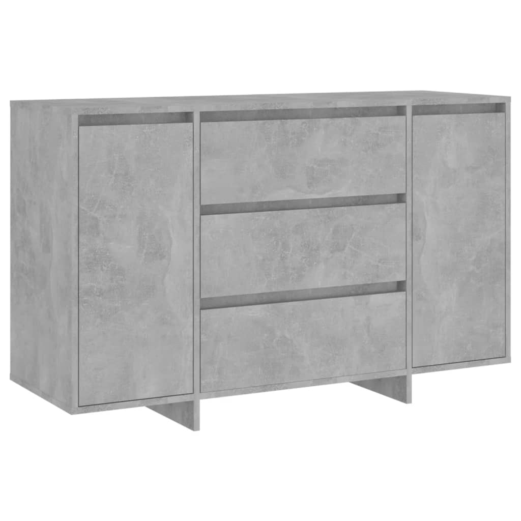 Credenza con 3 Cassetti Grigio Cemento 120x41x75 cm Truciolato - homemem39