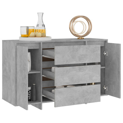 Credenza con 3 Cassetti Grigio Cemento 120x41x75 cm Truciolato - homemem39