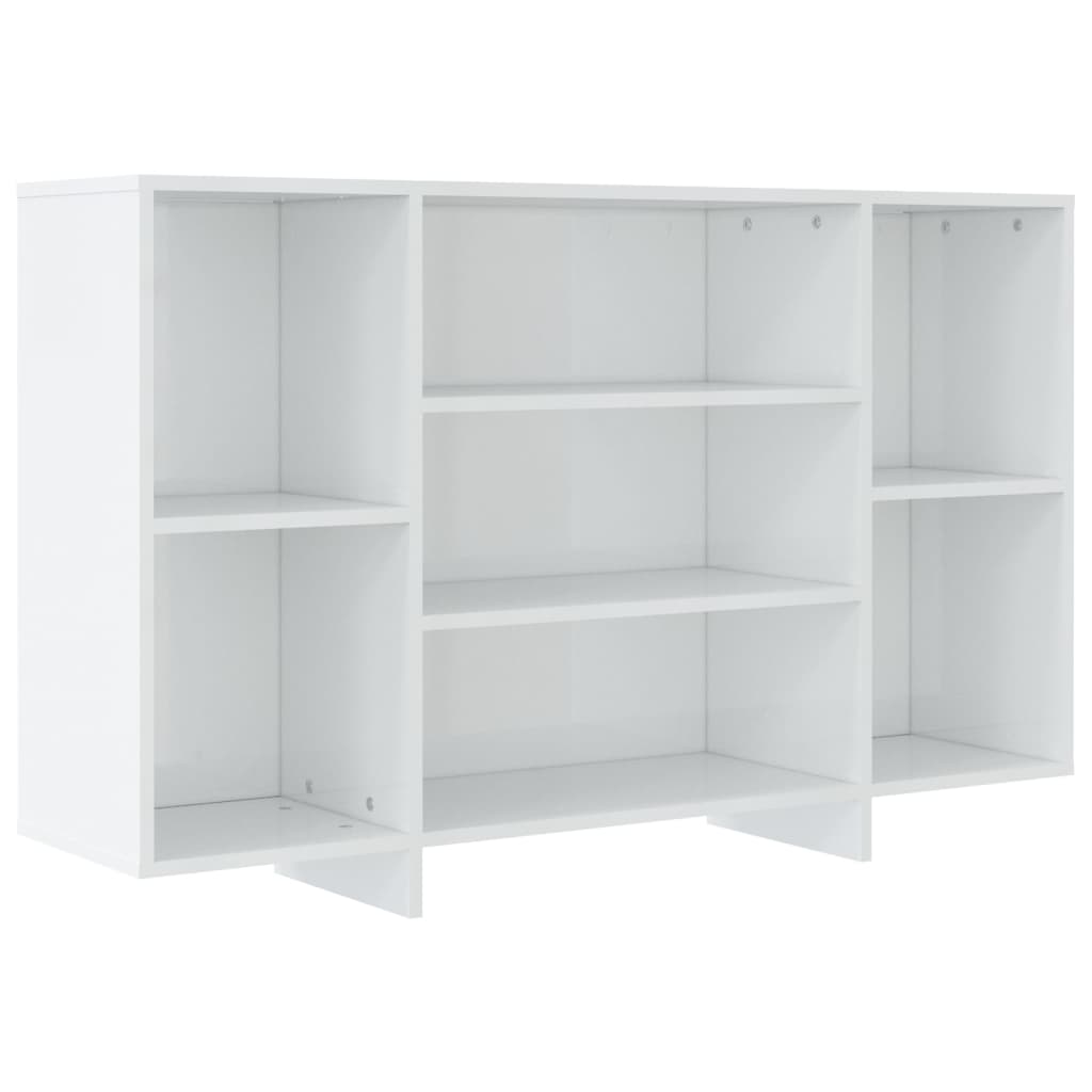 Credenza Bianco Lucido 120x30x75 cm in Truciolato - homemem39