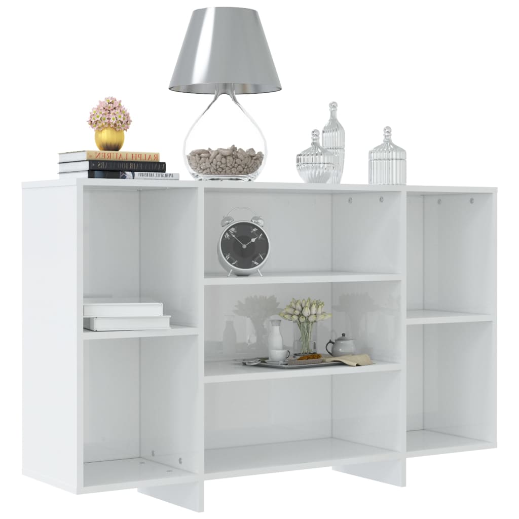 Credenza Bianco Lucido 120x30x75 cm in Truciolato - homemem39