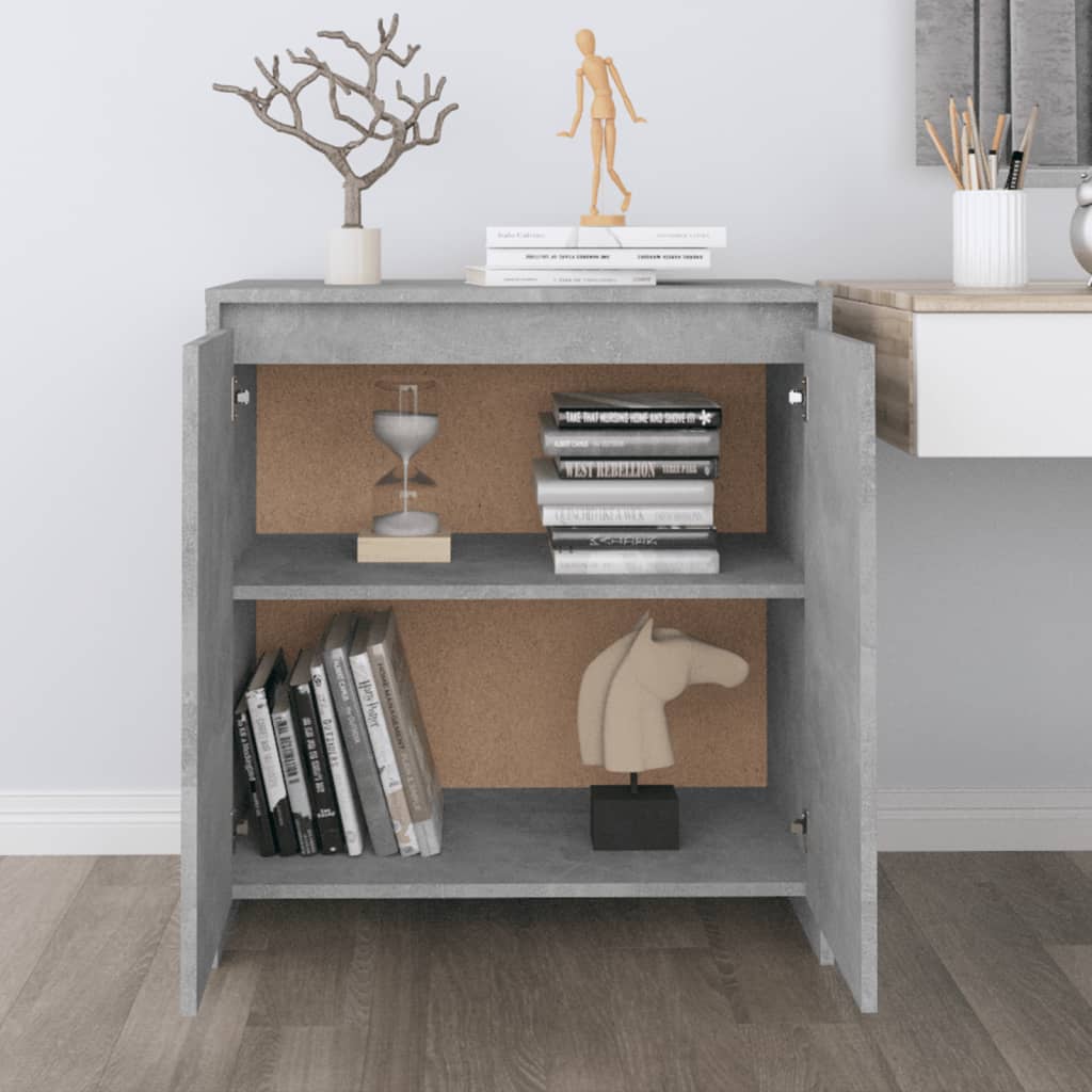 Credenza Grigio Cemento 70x41x75 cm in Legno Multistrato - homemem39