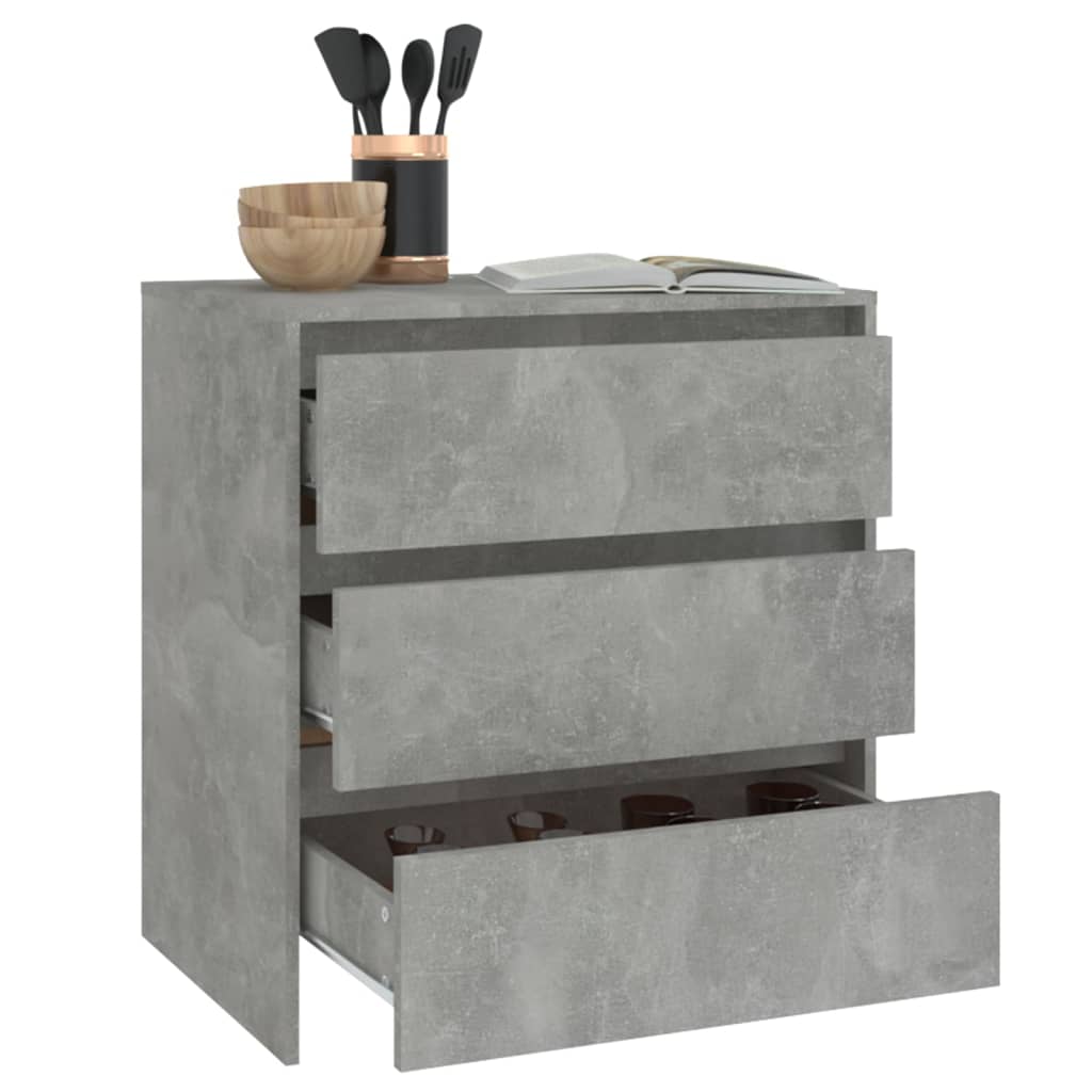 Credenza Grigio Cemento 70x41x75 cm in Truciolato - homemem39