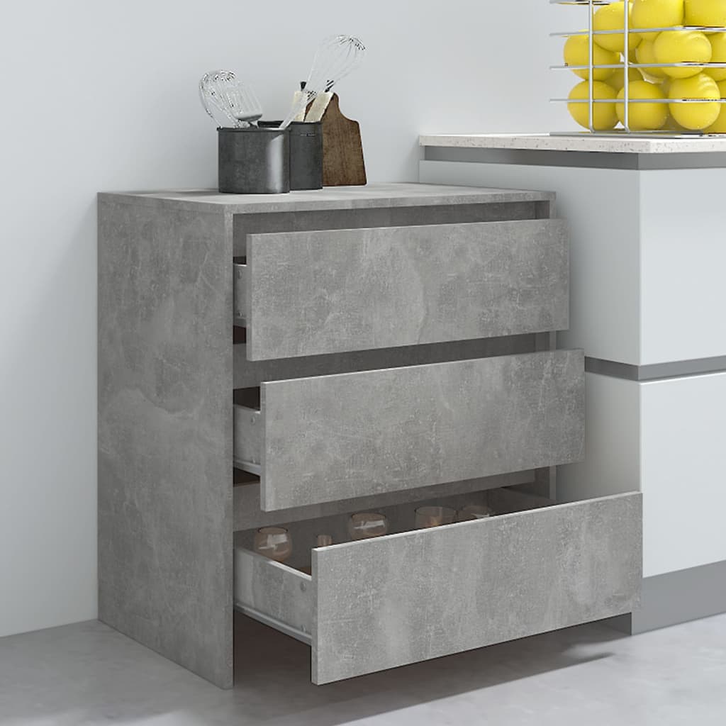 Credenza Grigio Cemento 70x41x75 cm in Truciolato - homemem39