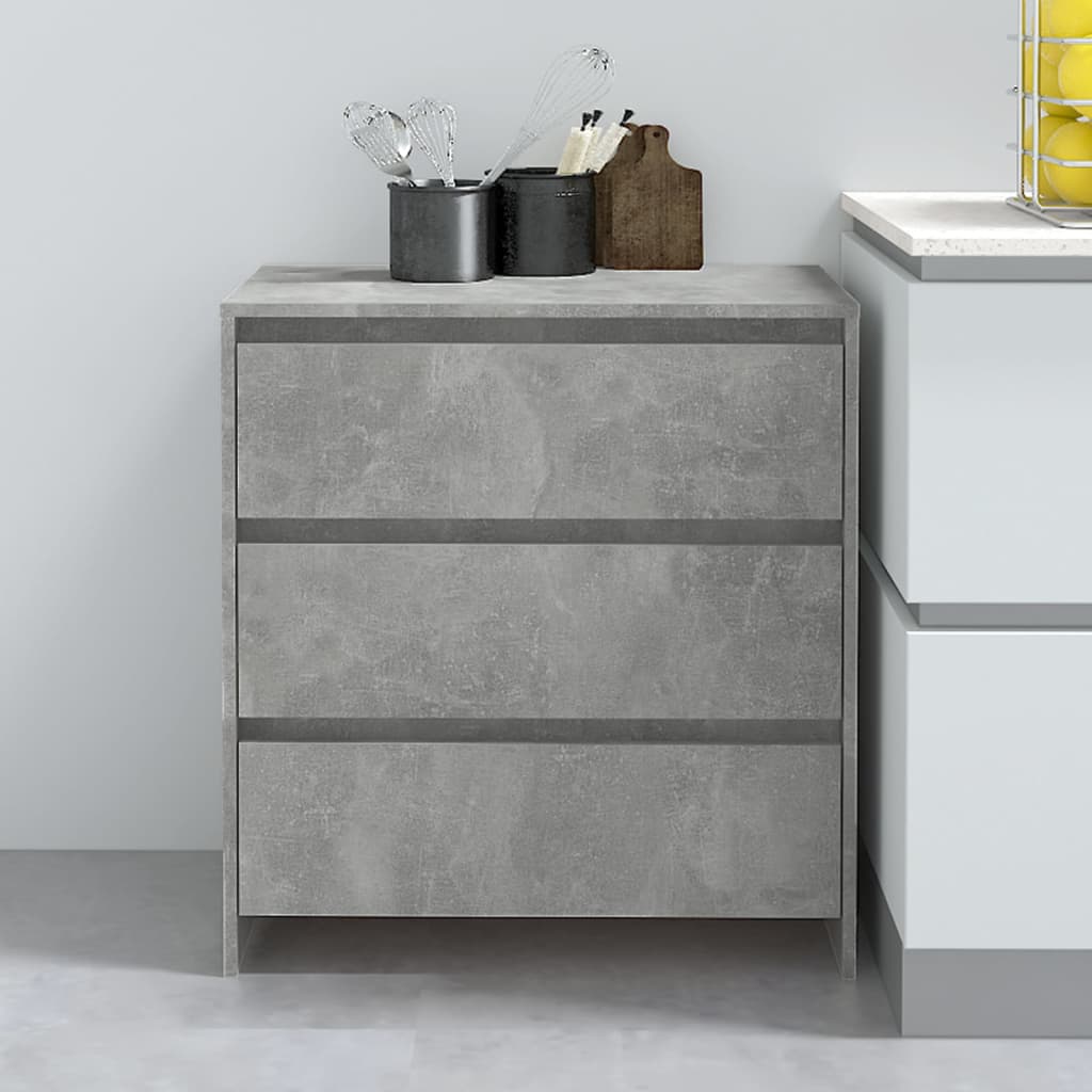 Credenza Grigio Cemento 70x41x75 cm in Truciolato - homemem39