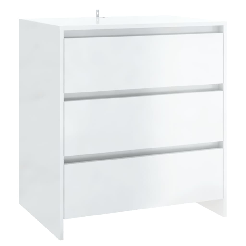 Credenza Bianco Lucido 70x41x75 cm in Truciolato - homemem39