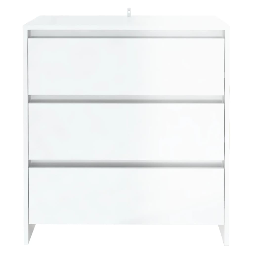 Credenza Bianco Lucido 70x41x75 cm in Truciolato - homemem39