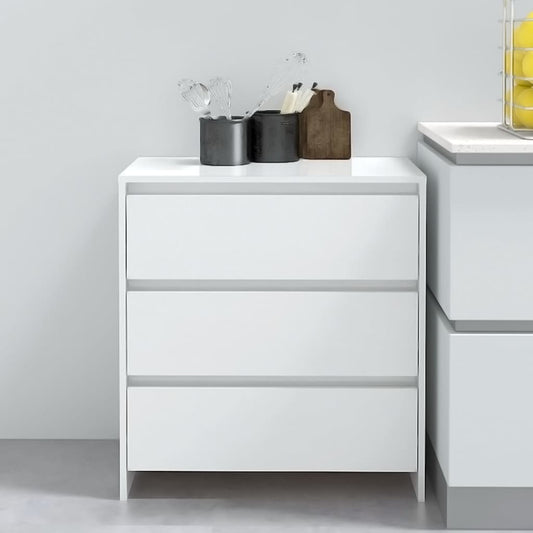 Credenza Bianco Lucido 70x41x75 cm in Truciolato - homemem39