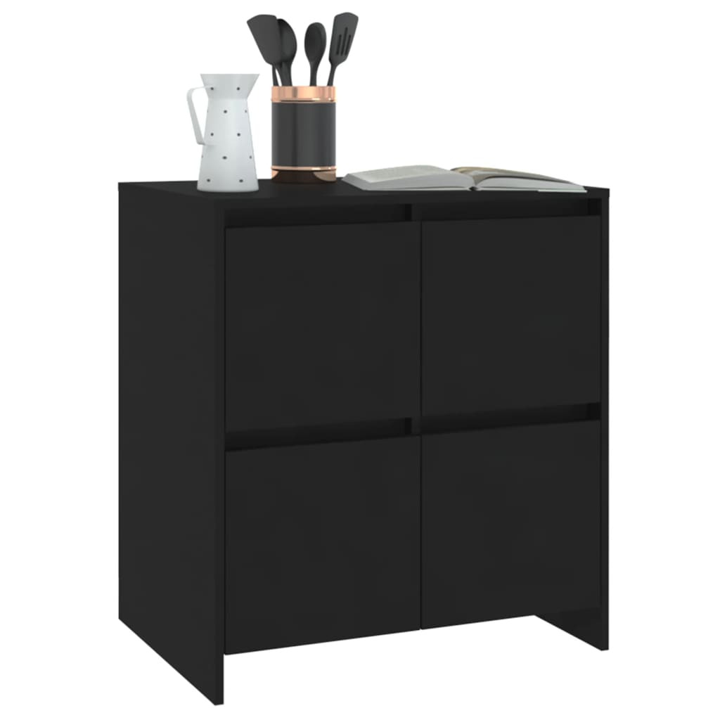 Credenza Nera 70x41x75 cm in Truciolato - homemem39