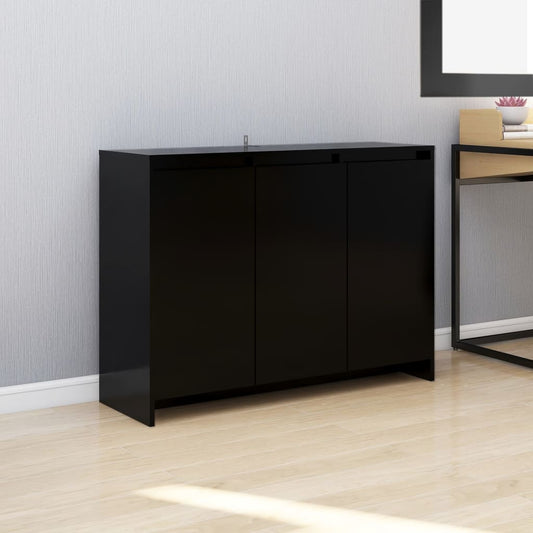 Credenza Nera 102x33x75 cm in Truciolato - homemem39