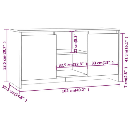 Mobile Porta TV Grigio Cemento 102x37,5x52,5 cm in Truciolato - homemem39