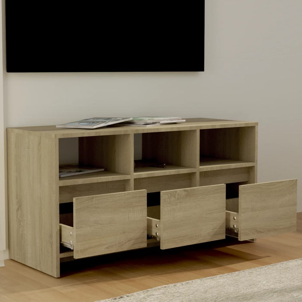 Mobile Porta TV Rovere Sonoma 102x37,5x52,5 cm in Truciolato - homemem39