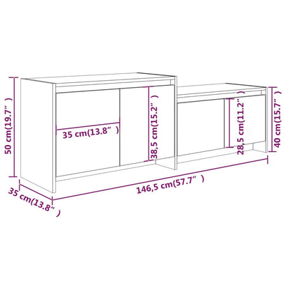 Mobile TV Bianco 146,5x35x50 cm in Truciolato - homemem39