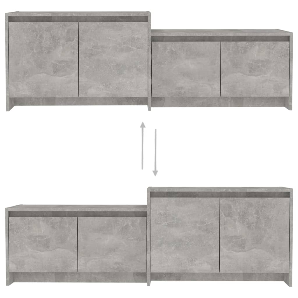 Mobile TV Grigio Cemento 146,5x35x50 cm in Truciolato - homemem39