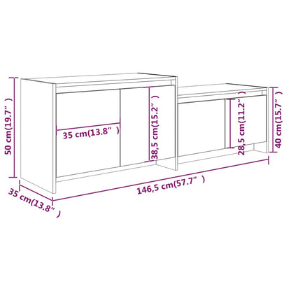 Mobile TV Grigio Cemento 146,5x35x50 cm in Truciolato - homemem39