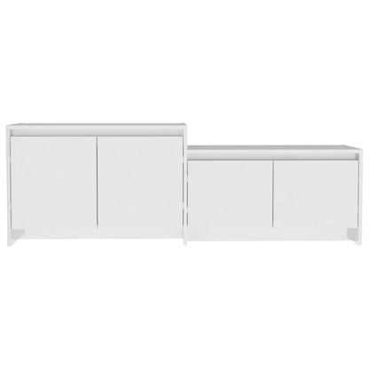 Mobile TV Bianco Lucido 146,5x35x50 cm in Truciolato - homemem39