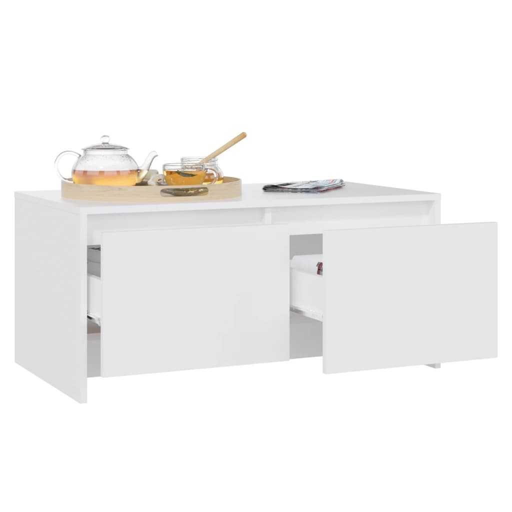 Tavolino da Salotto Bianco 90x50x41,5 cm in Legno Multistrato - homemem39
