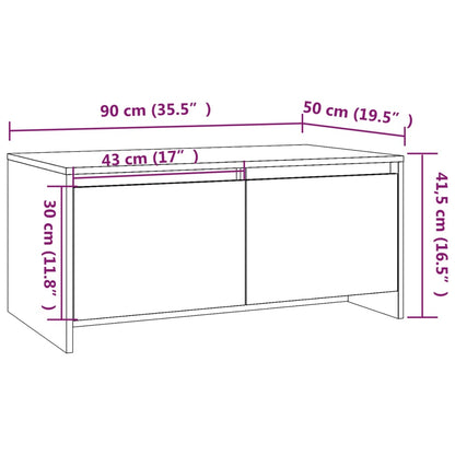 Tavolino da Salotto Nero 90x50x41,5 cm in Truciolato - homemem39