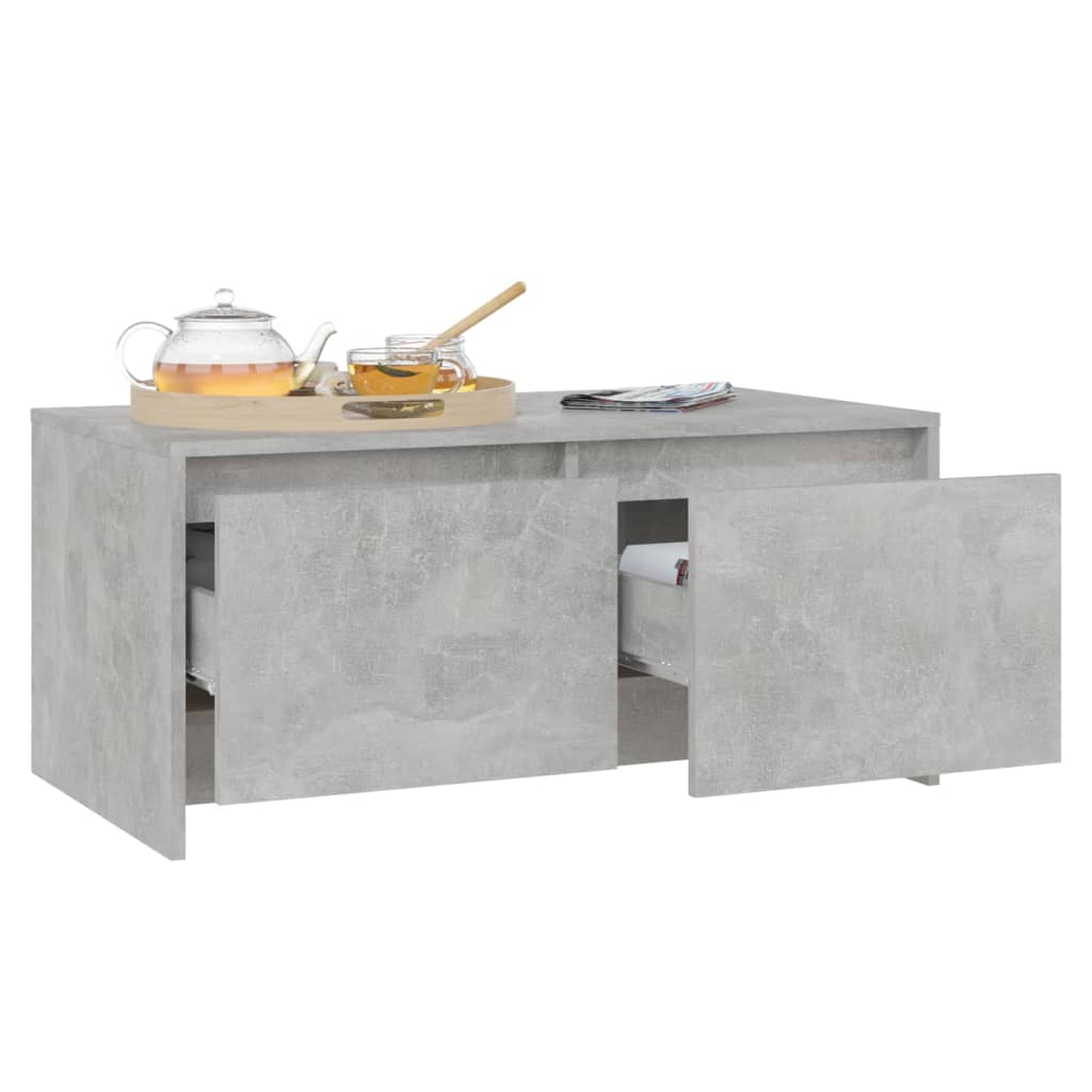 Tavolino da Salotto Grigio Cemento 90x50x41,5 cm in Truciolato - homemem39