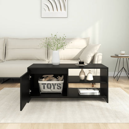 Tavolino da Salotto Nero 102x50x45 cm Legno Multistrato - homemem39