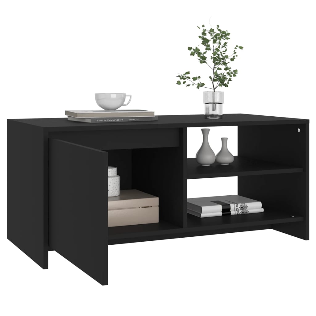 Tavolino da Salotto Nero 102x50x45 cm Legno Multistrato - homemem39