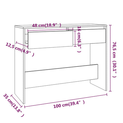 Tavolo Consolle Nero 100x35x76,5 cm in Truciolato - homemem39