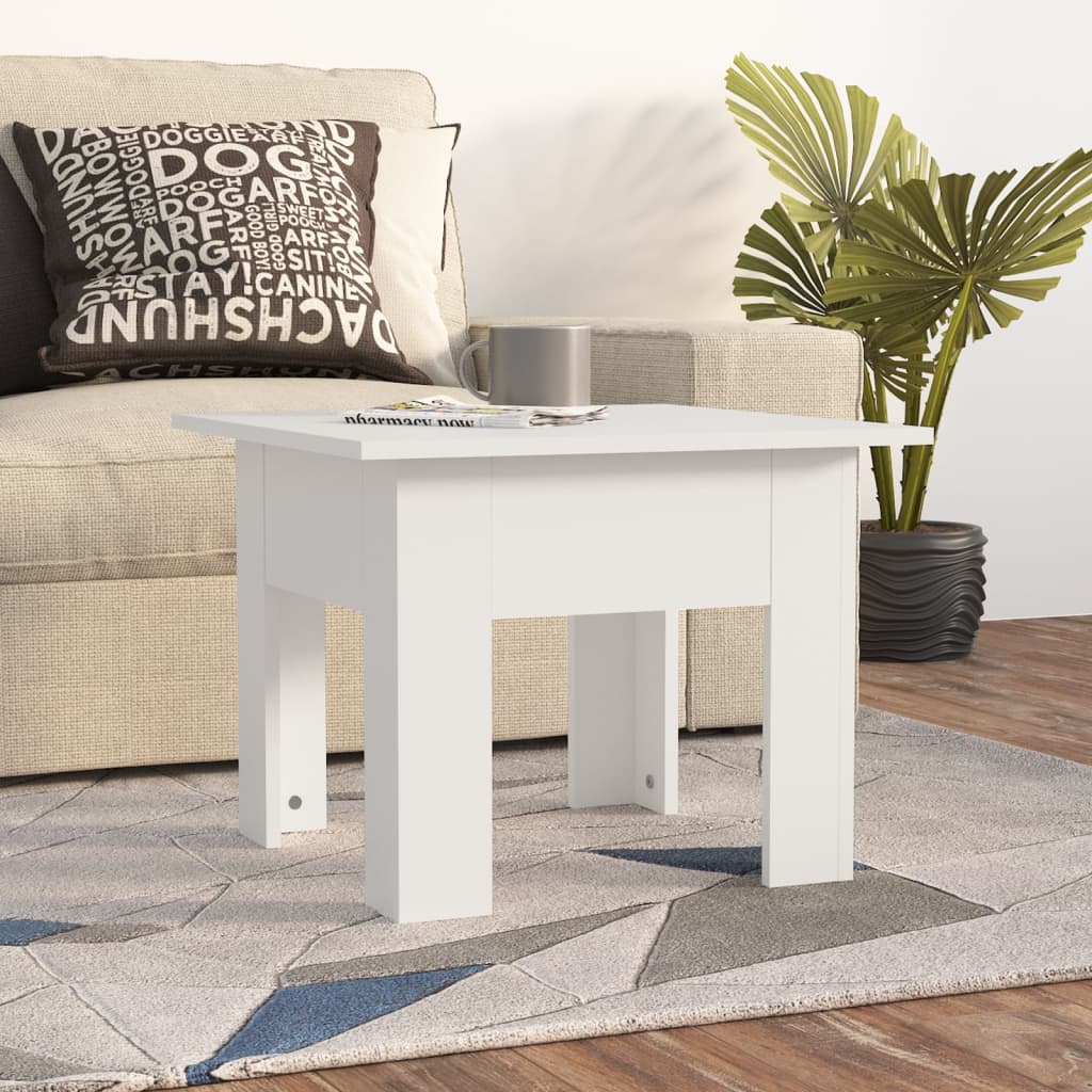 Tavolino da Salotto Bianco 55x55x42 cm in Legno Multistrato - homemem39