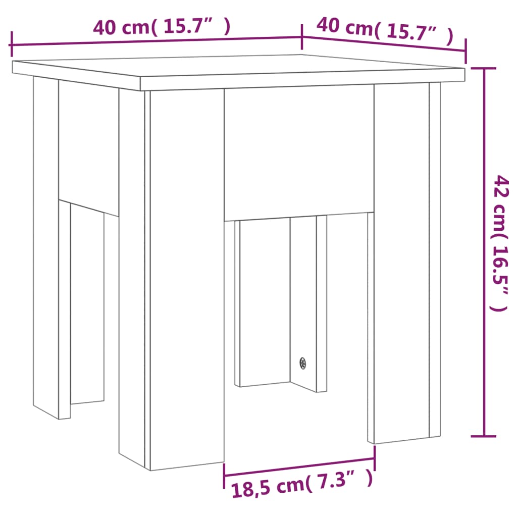 Tavolino da Salotto Bianco 40x40x42 cm in Truciolato - homemem39