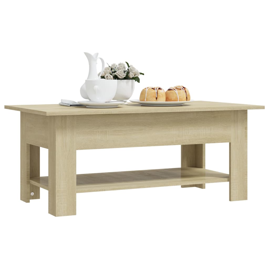 Tavolino da Salotto Rovere Sonoma 102x55x42 cm in Truciolato - homemem39