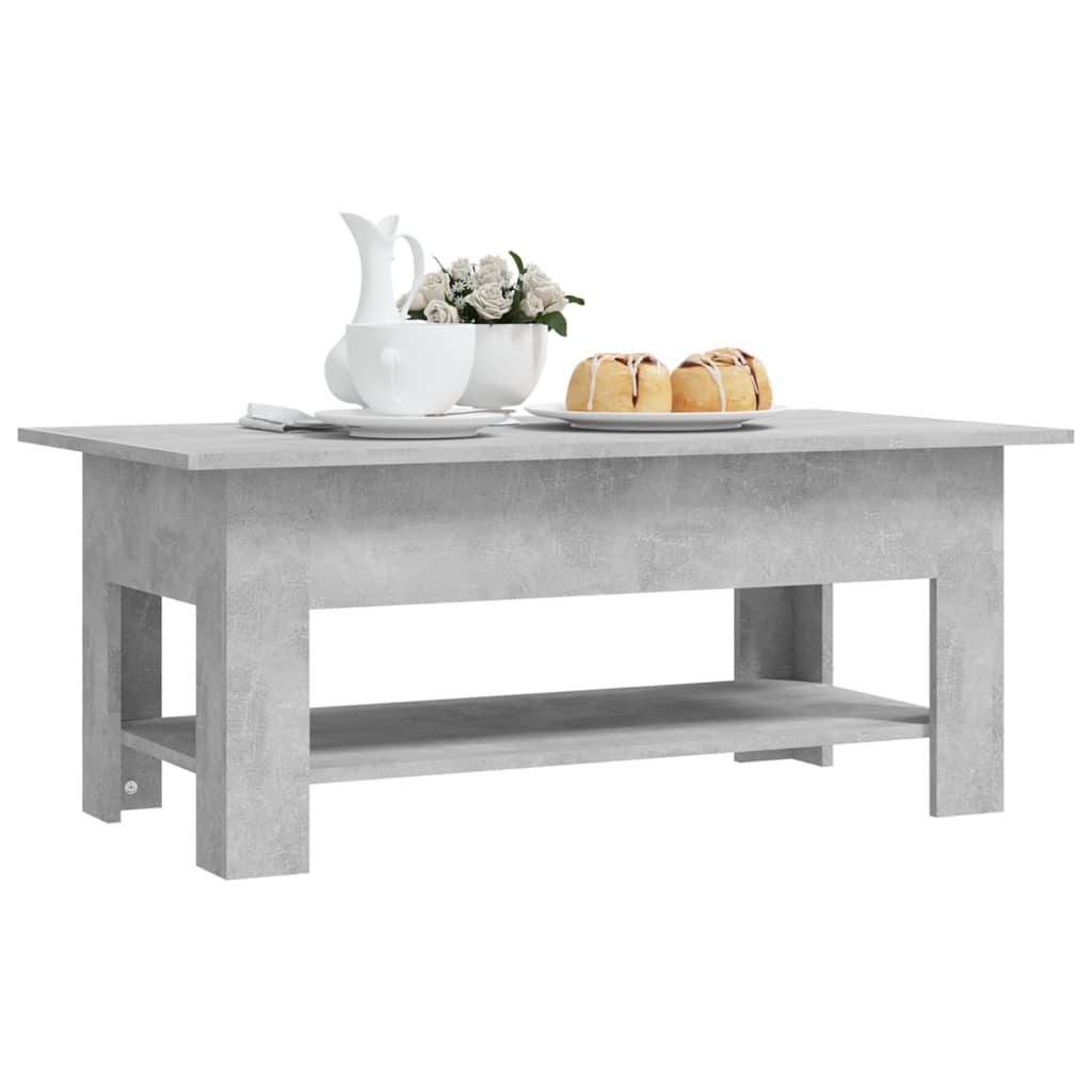 Tavolino da Salotto Grigio Cemento 102x55x42 cm in Truciolato - homemem39