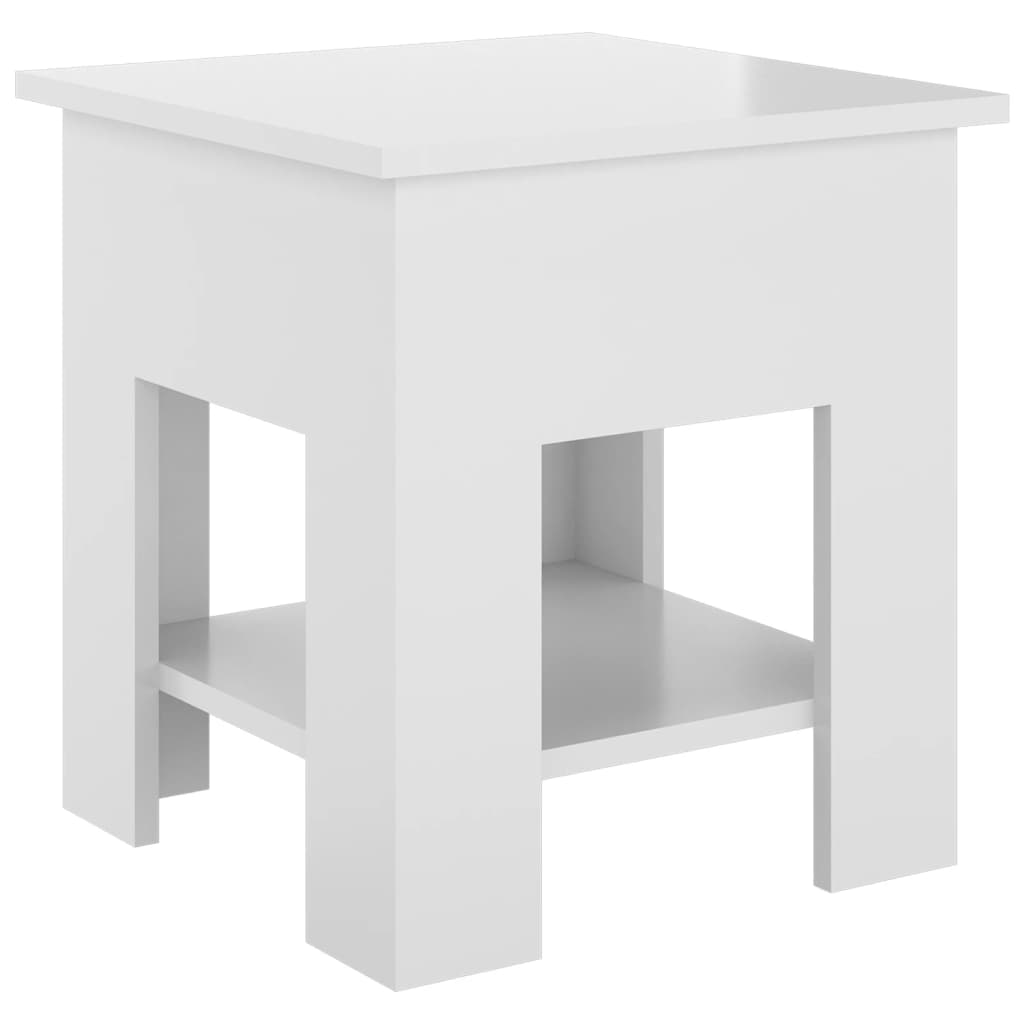 Tavolino da Salotto Bianco Lucido 40x40x42 cm Legno Multistrato - homemem39