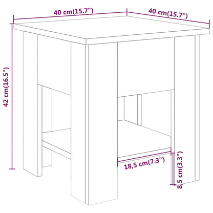 Tavolino da Salotto Bianco Lucido 40x40x42 cm Legno Multistrato - homemem39