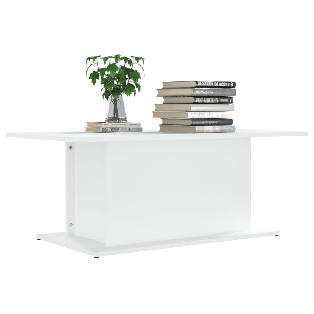 Tavolino da Salotto Bianco 102x55,5x40 cm in Truciolato - homemem39